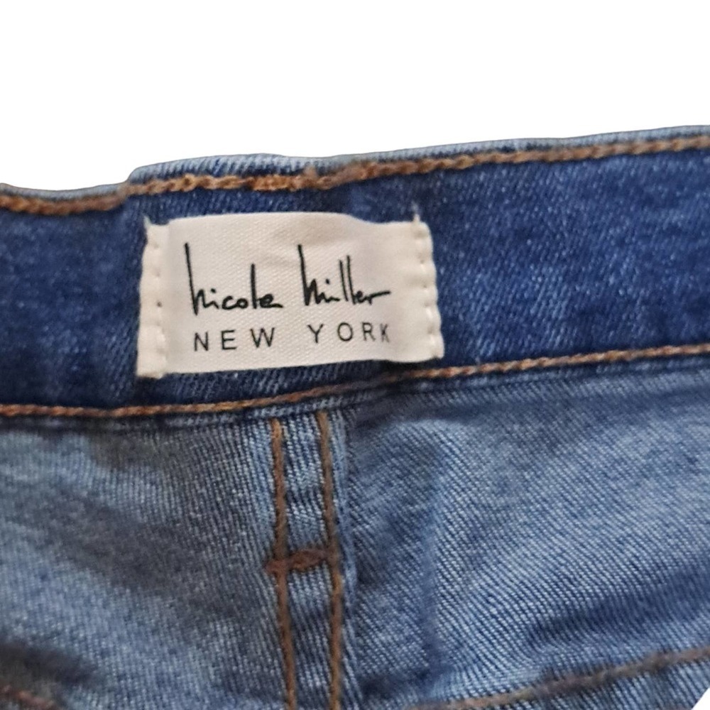 Nicole Miller Nomad NWT super high rise button fly cropped jeans 14 - Picture 3 of 7